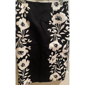 Boden Women’s Pencil Skirt Size 8 Lined Floral Black White